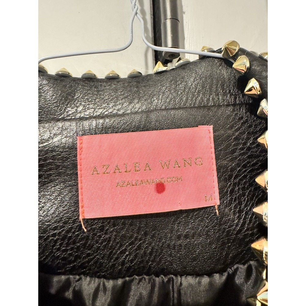 Azalea Wang Women's Black Studded Celestial Moto Jacket M Cropped Moon Stars M - Picture 12 of 15